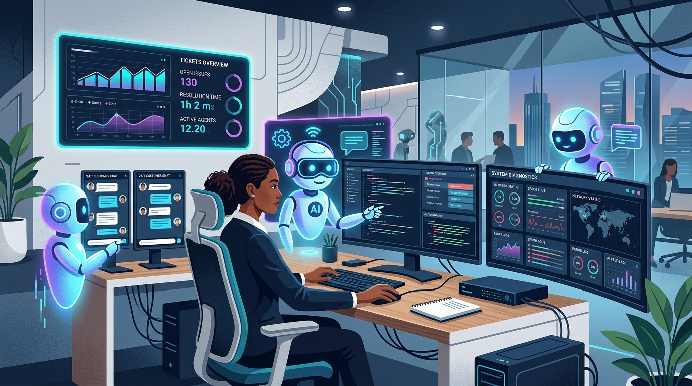 Portada de Ejemplos de Agentes IA para Soporte Técnico: Transformando la Atención al Cliente