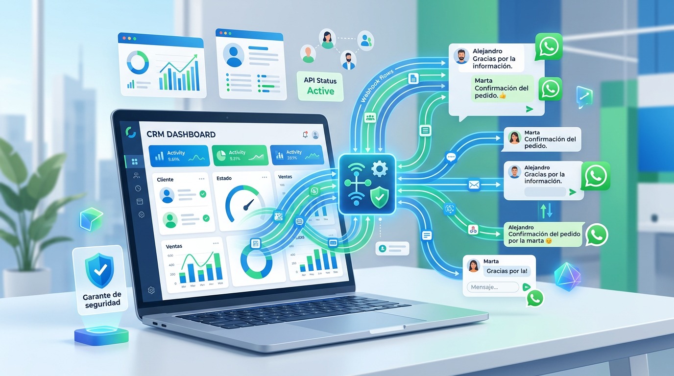 Portada de Cómo Integrar CRM con WhatsApp Business API Paso a Paso (Guía 2026)