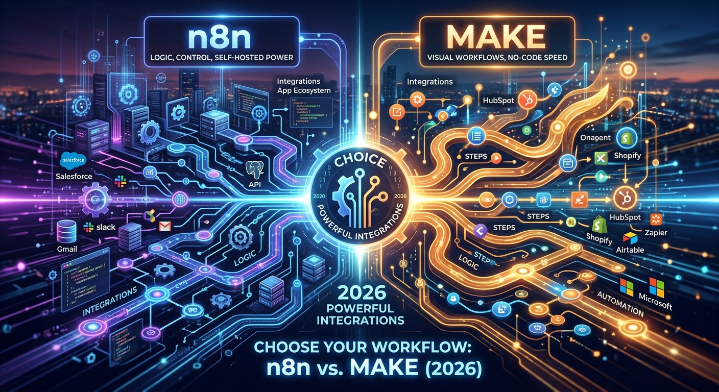 n8n vs Make: qué elegir para automatizaciones en 2026